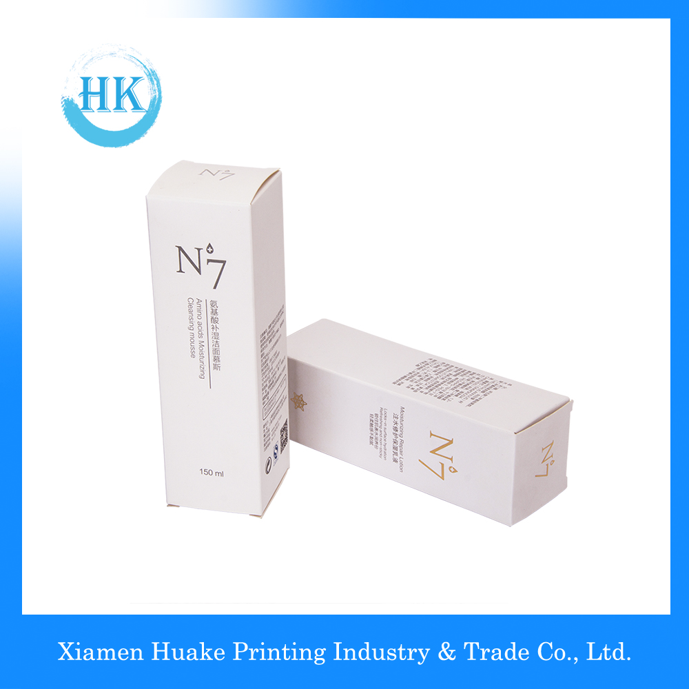 White long corrugated makeup paper box with hot-bronzing