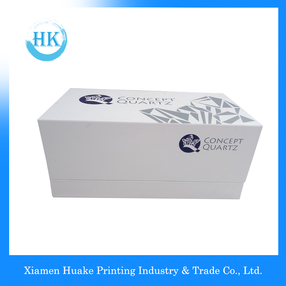 Luxury White Display Cardcover Box With White Ribbon EVA Foam Insert