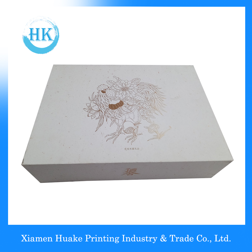 White Kraft Paper Box Hardcover Box With Hot Stamping