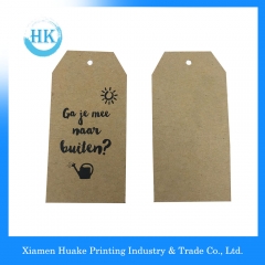 Kraft Paper Hang Tag med svart utskrift Huake Printing