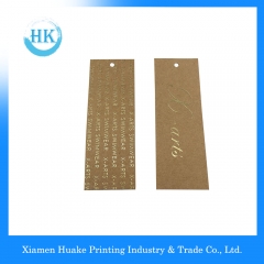 Kraft Paper Hang Tag med Hot Stamping Printing Huake Printing