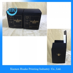 Logo Gold Hot Stamping Black Card Box med bølgepapp. For parfyme 